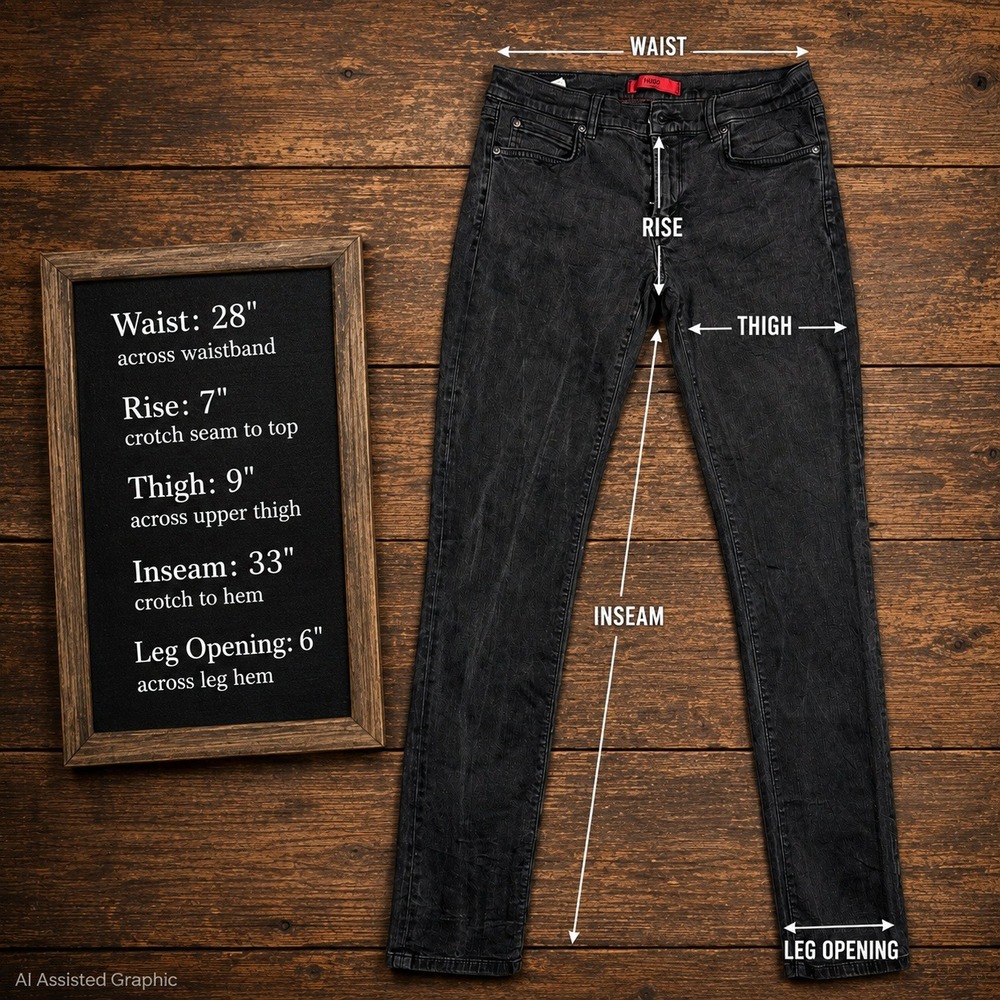 Hugo Boss Red Label Gemini Womens Skinny Jeans 27x34 Charcoal Gray Low Rise - Picture 8 of 11